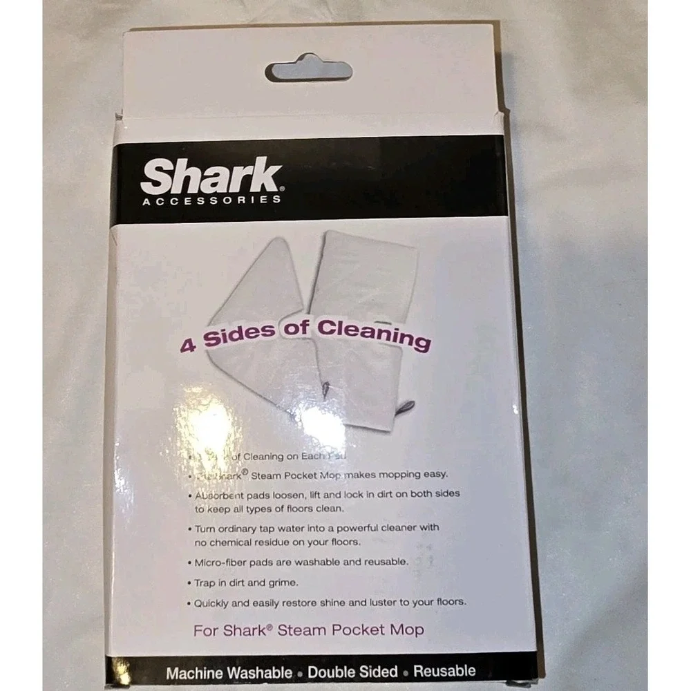 2 Shark ~Steam Pocket Mop~ All-Purpose Cleaning Pads (1 Rectangle & 1 Triangle)